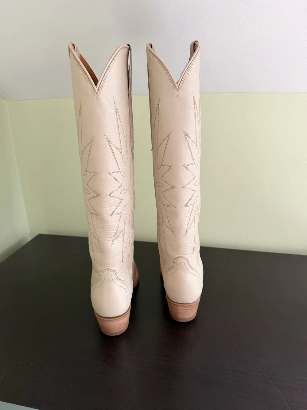 Tecovas Cream The Loretta Over-the-Knee Western Leather Boots 6.5